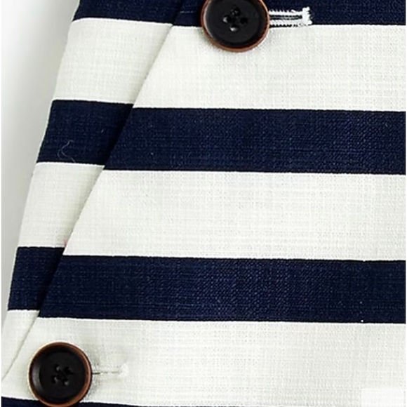 j. Crew High-Rise Grasscloth Sailor Shorts in Navy/Ivory Stripes Size 0 (26) - Picture 5 of 9